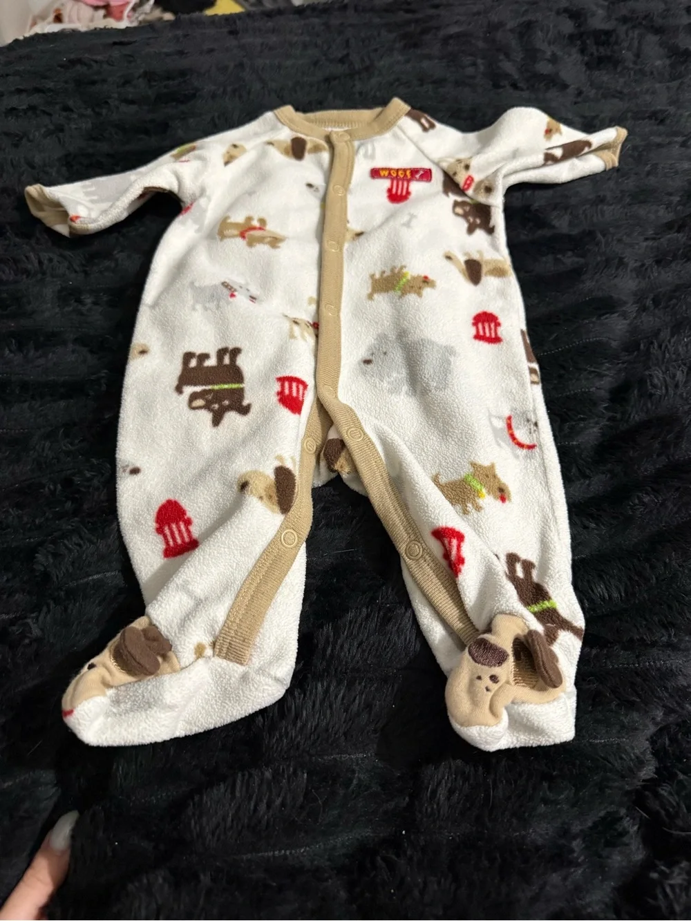 Footie sleepers 14 - Blue, White, Gray, Tan Patterns